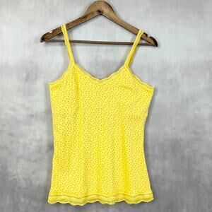 Kirra Womens Y2K Cami XL‎ Sunny Star Print Lace Trim Cheerful Playful Whimsical